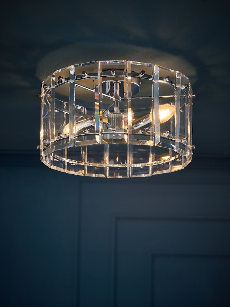 Chrome Tatton 2 Light Flush Ceiling Light - Image 1 of 6