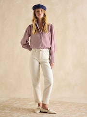 Joules Mariella Pink & White Frill Neck Blouse - Image 4 of 6