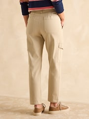 Joules Cream Tapered Leg Cargo Trousers - Image 2 of 6