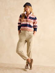 Joules Cream Tapered Leg Cargo Trousers - Image 3 of 6