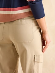 Joules Cream Tapered Leg Cargo Trousers - Image 5 of 6