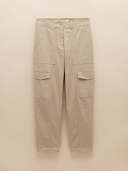 Joules Cream Tapered Leg Cargo Trousers - Image 6 of 6