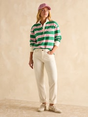 Joules Cream Straight Fit Mid Rise Jeans - Image 3 of 6