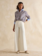 Joules Amilla Ditsy Print Longline Relaxed Fit Shirt - Image 3 of 6