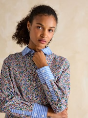 Joules Amilla Ditsy Print Longline Relaxed Fit Shirt - Image 4 of 6