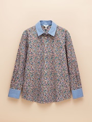 Joules Amilla Ditsy Print Longline Relaxed Fit Shirt - Image 6 of 6