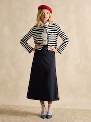Joules Pia Navy Blue Ponte Jersey Skirt - Image 4 of 7