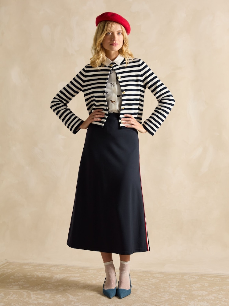 Joules Pia Navy Blue Ponte Jersey Skirt - Image 4 of 7