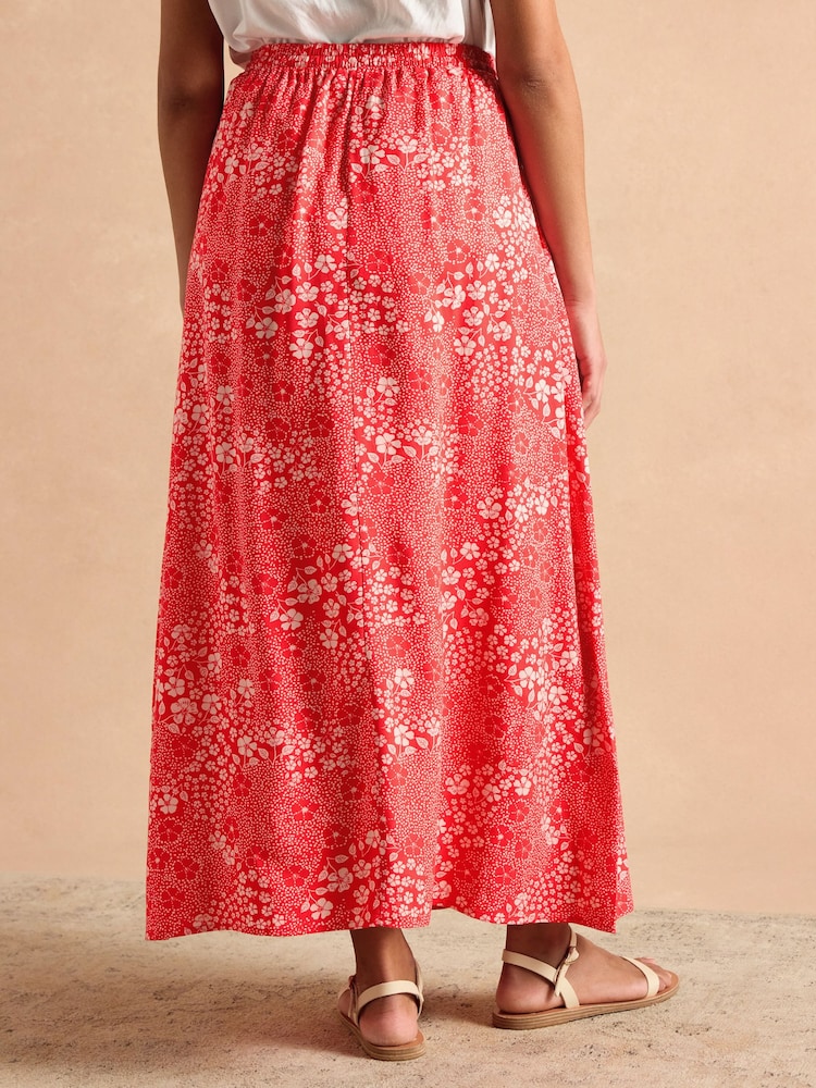 Joules Adele Red Midi Skirt - Image 2 of 6