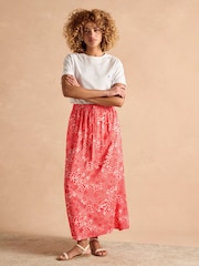 Joules Adele Red Midi Skirt - Image 4 of 6