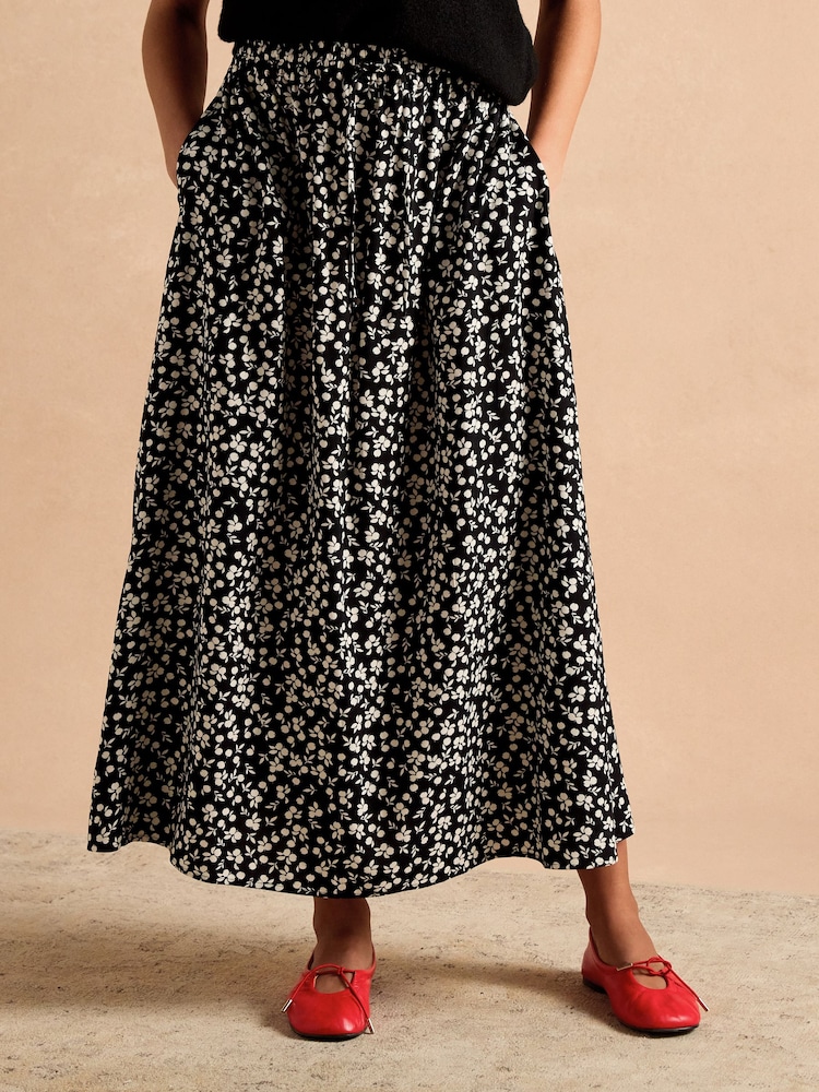 Joules Adele Black Midi Skirt - Image 1 of 7