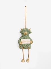 Green Hamish The Highland Cow I Love Moo Hanging Decoration - Image 1 of 2