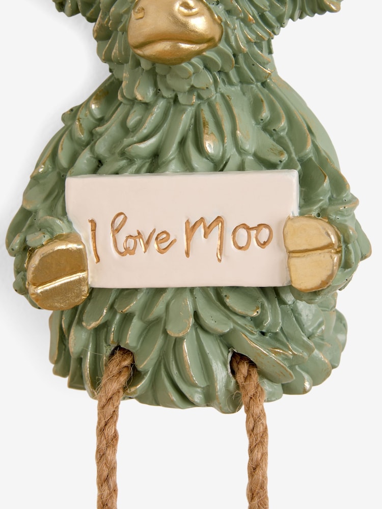 Green Hamish The Highland Cow I Love Moo Hanging Decoration - Image 2 of 2