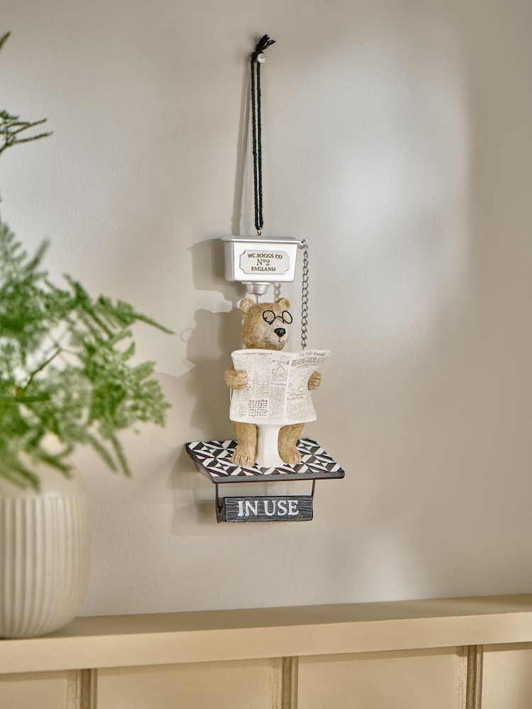 Multi Bertie The Bear On The Toilet Hanging Decoration - Image 1 of 6 Multi Bertie The Bear On The Toilet Hanging Decoration - Image 1 of 6