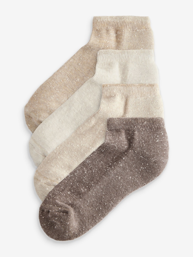 Neutrale Farbe - Melierte Socken mit gepolsterter Sohle im 4er-Pack - Bild 1 von 5 Neutrale Farbe - Melierte Socken mit gepolsterter Sohle im 4er-Pack - Bild 1 von 5