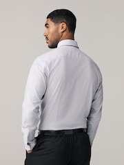 Grey Stripe Slim Fit Shirt And Tie Set - Image 2 of 8