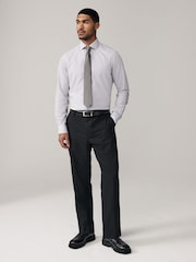 Grey Stripe Slim Fit Shirt And Tie Set - Image 3 of 8