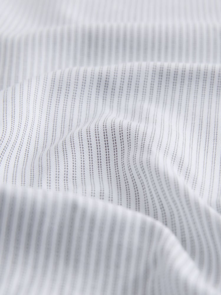 Grey Stripe Slim Fit Shirt And Tie Set - Image 8 of 8