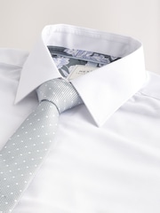 White/Sage Green Dot Slim Fit Occasion Shirt And Tie Pack - Image 1 of 8