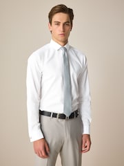 White/Sage Green Dot Slim Fit Occasion Shirt And Tie Pack - Image 2 of 8