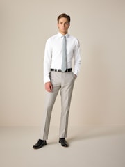 White/Sage Green Dot Slim Fit Occasion Shirt And Tie Pack - Image 3 of 8