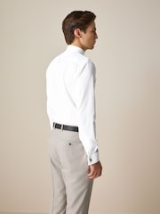 White/Sage Green Dot Slim Fit Occasion Shirt And Tie Pack - Image 4 of 8