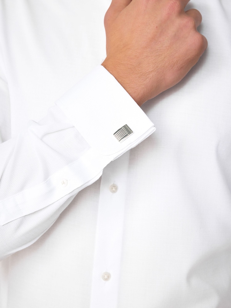 White/Sage Green Dot Slim Fit Occasion Shirt And Tie Pack - Image 6 of 8
