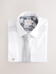 White/Sage Green Dot Slim Fit Occasion Shirt And Tie Pack - Image 7 of 8