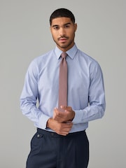 Blue Stripe Slim Fit Shirt And Tie Set - Image 1 of 8