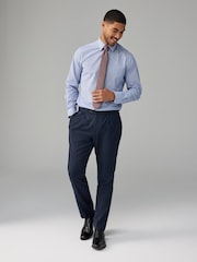 Blue Stripe Slim Fit Shirt And Tie Set - Image 3 of 8