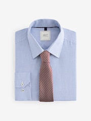 Blue Stripe Slim Fit Shirt And Tie Set - Image 6 of 8