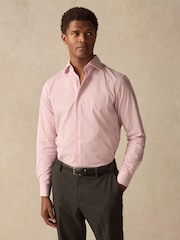 Red Stripe Slim Fit 100% Cotton Long Sleeve Shirt - Image 1 of 10