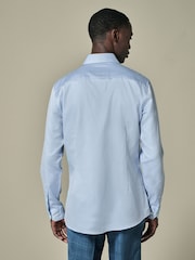 Синий - 100% Pima Cotton Sateen Finish Long Sleeve Signature Shirt - Изображение 2 из 7
