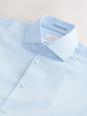 Синий - 100% Pima Cotton Sateen Finish Long Sleeve Signature Shirt - Изображение 6 из 7