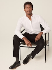 White Grandad Collar Easy Care Smart Shirt - Image 3 of 7