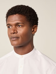 White Grandad Collar Easy Care Smart Shirt - Image 4 of 7