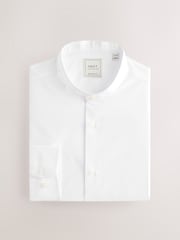 White Grandad Collar Easy Care Smart Shirt - Image 5 of 7