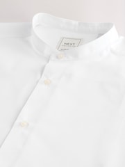 White Grandad Collar Easy Care Smart Shirt - Image 6 of 7