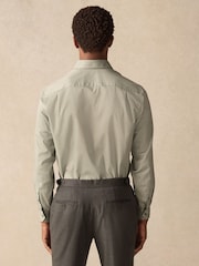 зеленый добби - Premium 100% Cotton Textured Shirt - Image 2 of 7