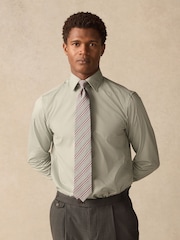 зеленый добби - Premium 100% Cotton Textured Shirt - Image 4 of 7