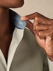 зеленый добби - Premium 100% Cotton Textured Shirt - Image 6 of 7
