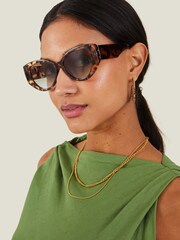 Gafas de sol de carey cristalino con forma de ojos de gato de Accessorize - Imagen 3 de 3