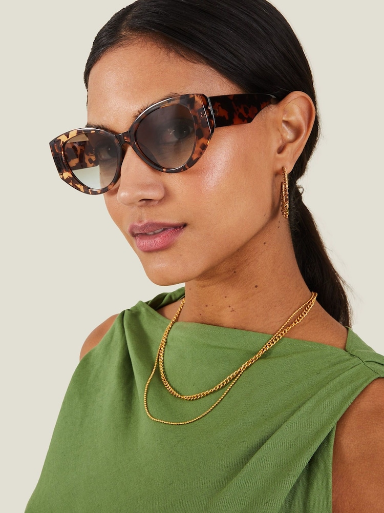 Gafas de sol de carey cristalino con forma de ojos de gato de Accessorize - Imagen 3 de 3