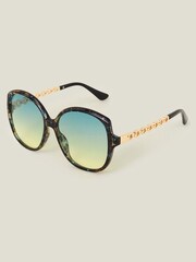 Accessorize Blue Oversized Circle Arm Sunglasses - Image 1 of 3
