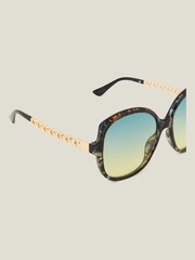 Accessorize Blue Oversized Circle Arm Sunglasses - Image 2 of 3