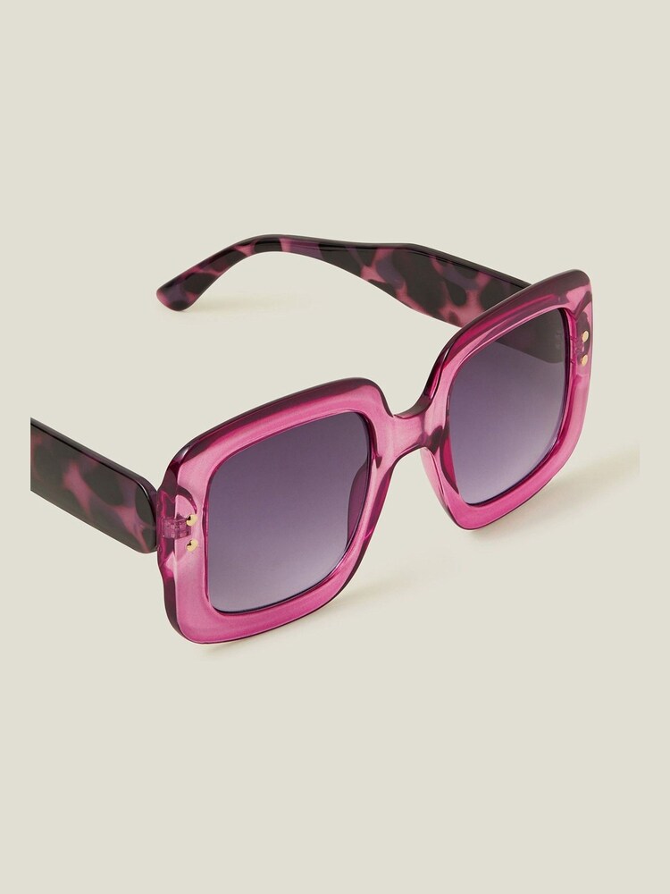 Accessorize Pink Oversized Crystal Square Sunglasses - Image 2 of 3