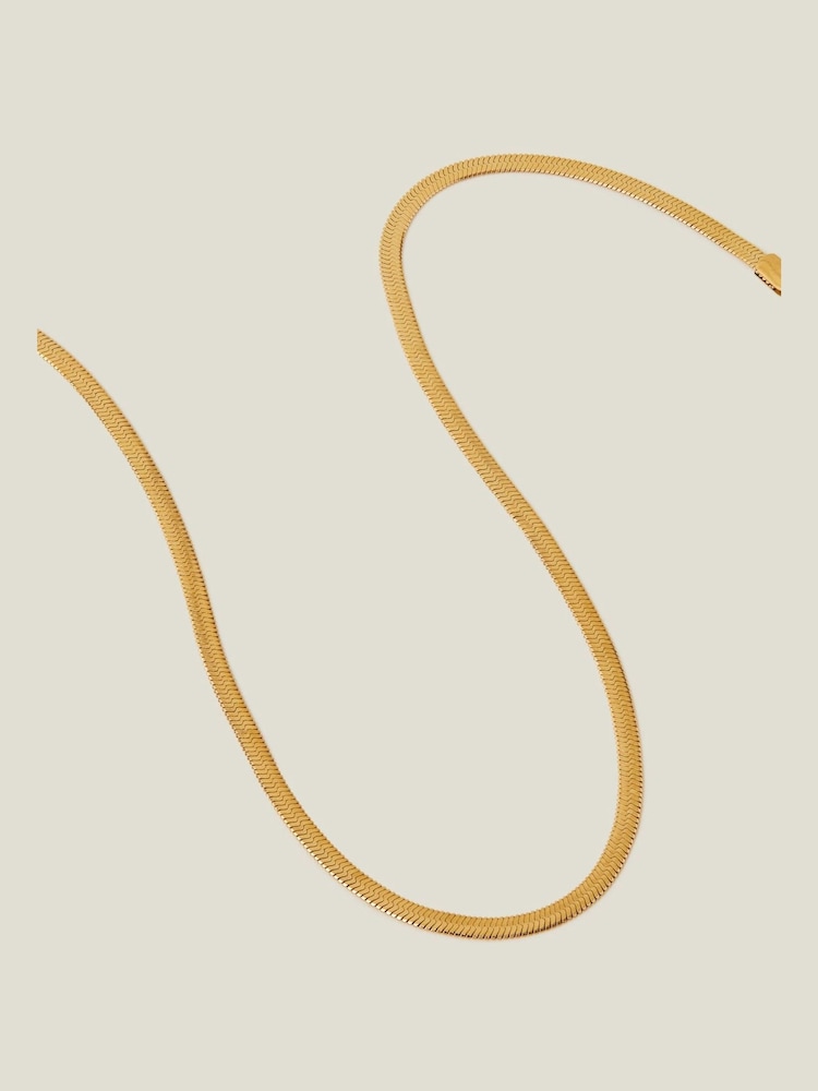 Accessorize Gold Tone Stainless Steel Omega Chain Necklace - Image 2 of 3