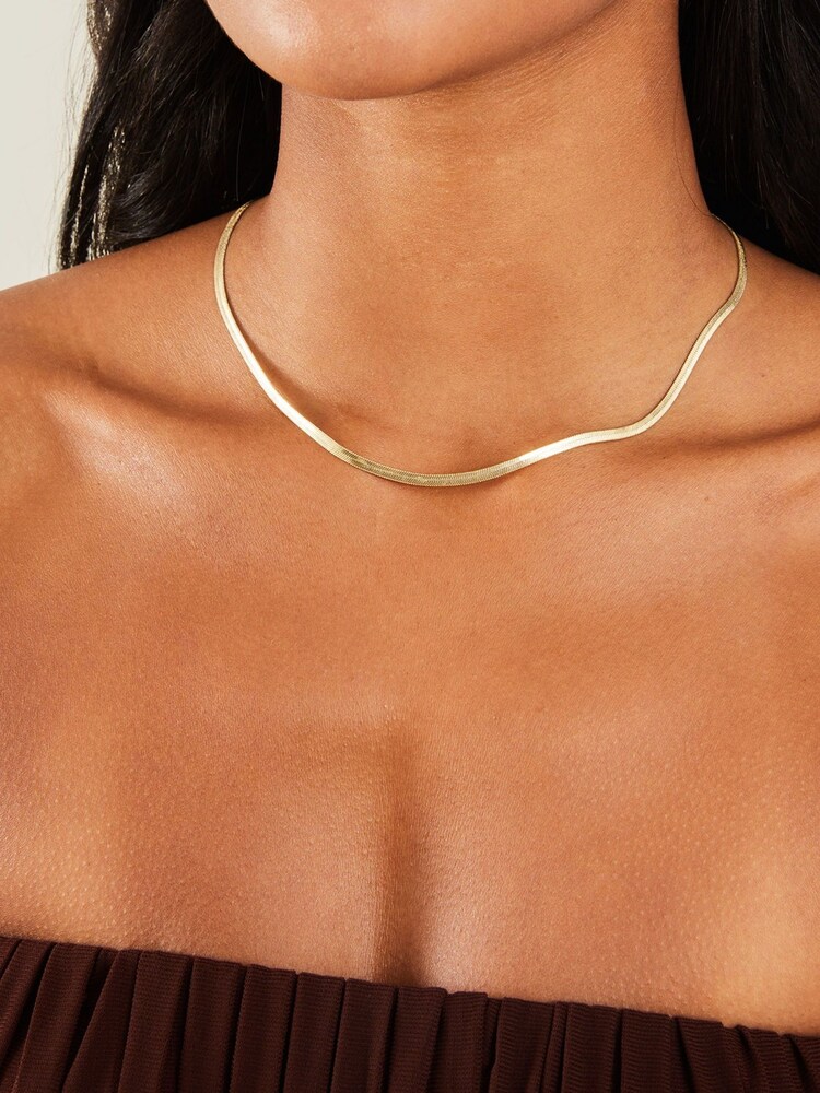 Accessorize Gold Tone Stainless Steel Omega Chain Necklace - Image 3 of 3