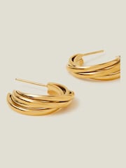 Accessorize Gold Tone Stainless Steel Twist Hoop Earrings - Image 1 of 3