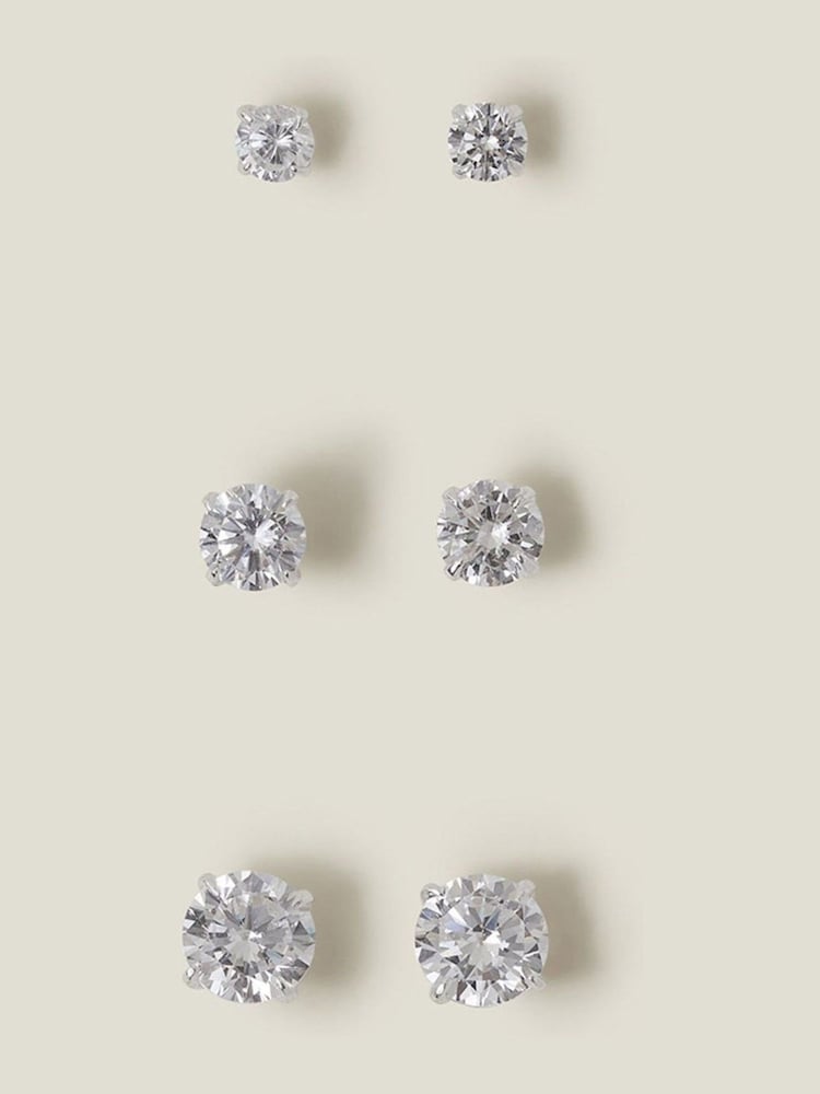 Accessorize Crystal Studs Earrings 3 Pack - Slika 2 iz 2
